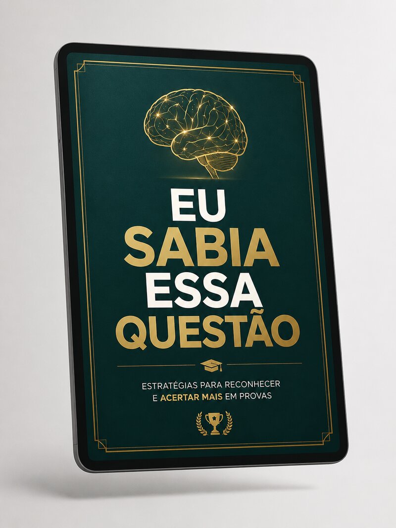 Capa do guia digital Eu Sabia Essa Questão, exibida em um tablet.